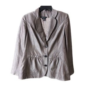 Etcetera Brown 3 Button style Blazer Wool and Mohair Blend women's sz 12